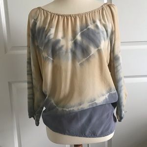 Club Monaco 100% silk tie dye shirt. Size XS